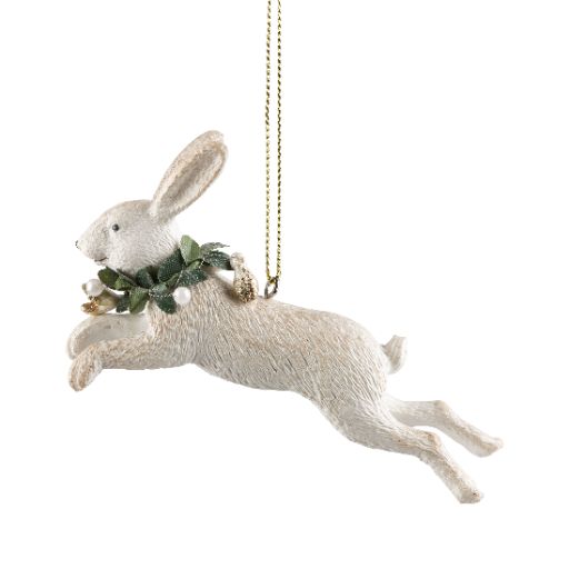 Silver Tree White Hare Ornament G79662