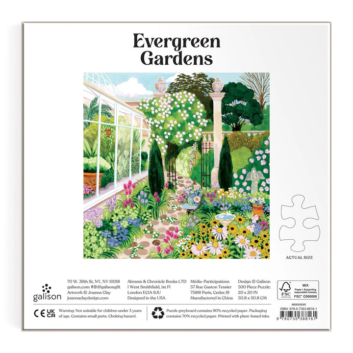 Galison Evergreen Gardens 500 Piece Puzzle