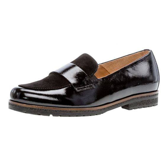 Gabor Black Patent Loafer 72.042.37