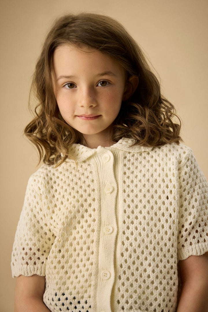 Creamie Short Sleeve Knit Cardigan   823208-1111