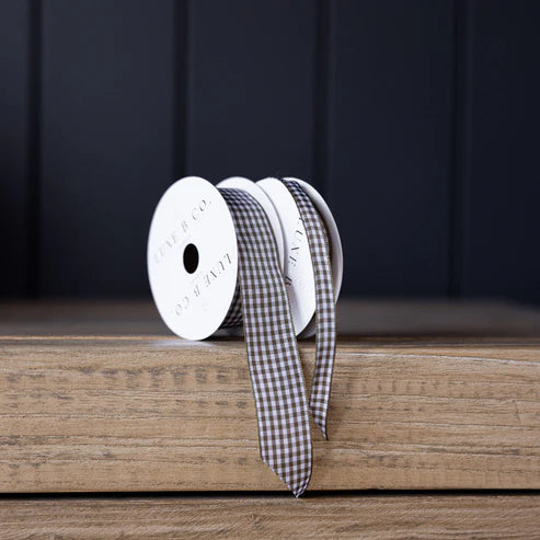 Luxe B Co. Gingham Olive Ribbon