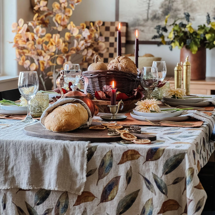 Linen Tales Golden Leaves Tablecloth