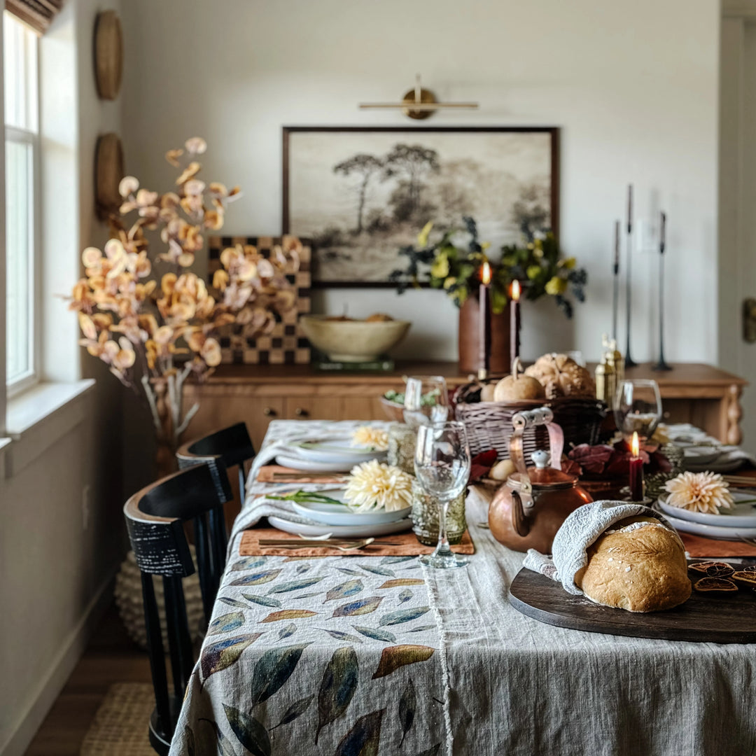 Linen Tales Golden Leaves Tablecloth