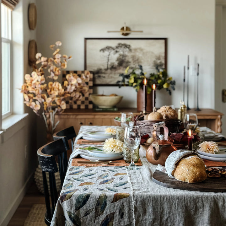 Linen Tales Golden Leaves Tablecloth