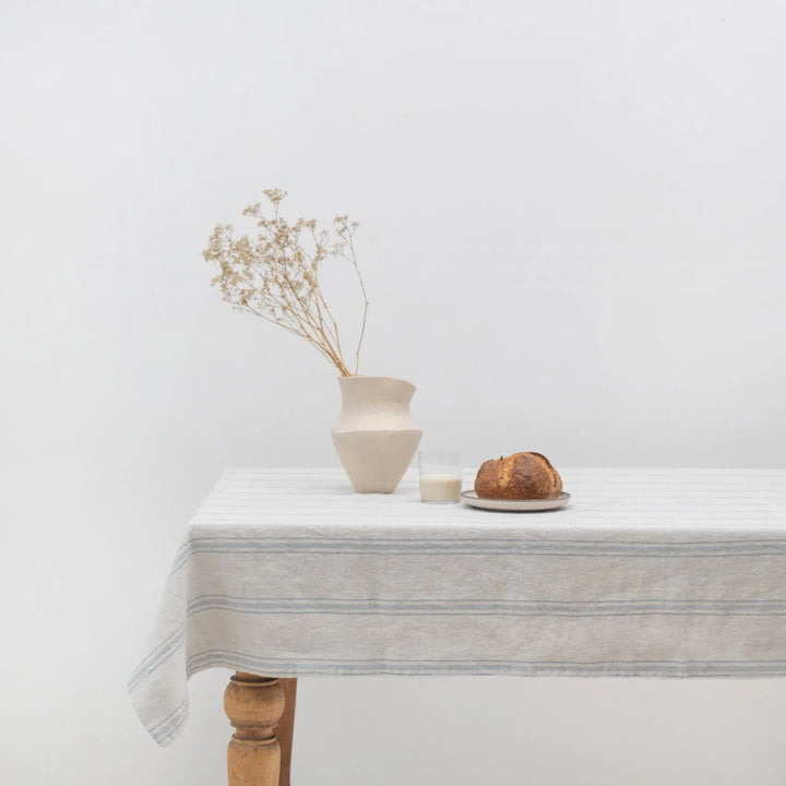 Linen Tales Grey/Blue Tablecloth