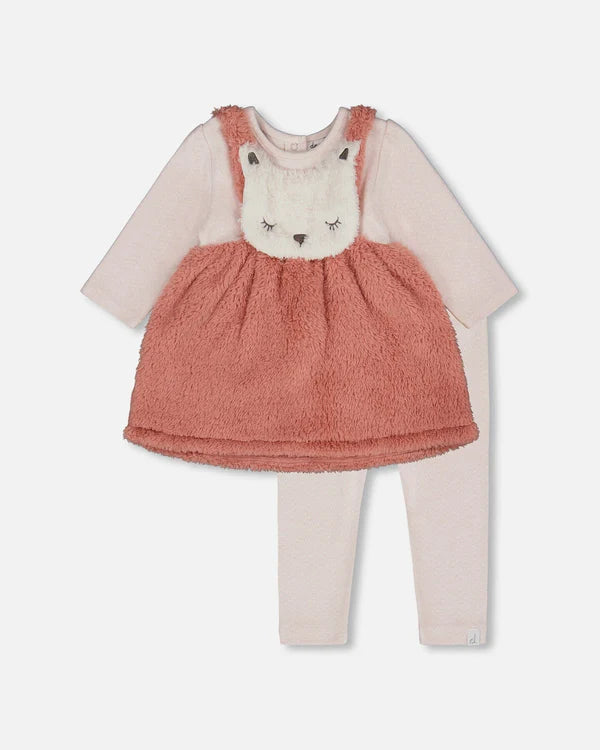 Deux Par Deux Baby Girl Dress & Leggng Set   H20B10-000   Old Pink