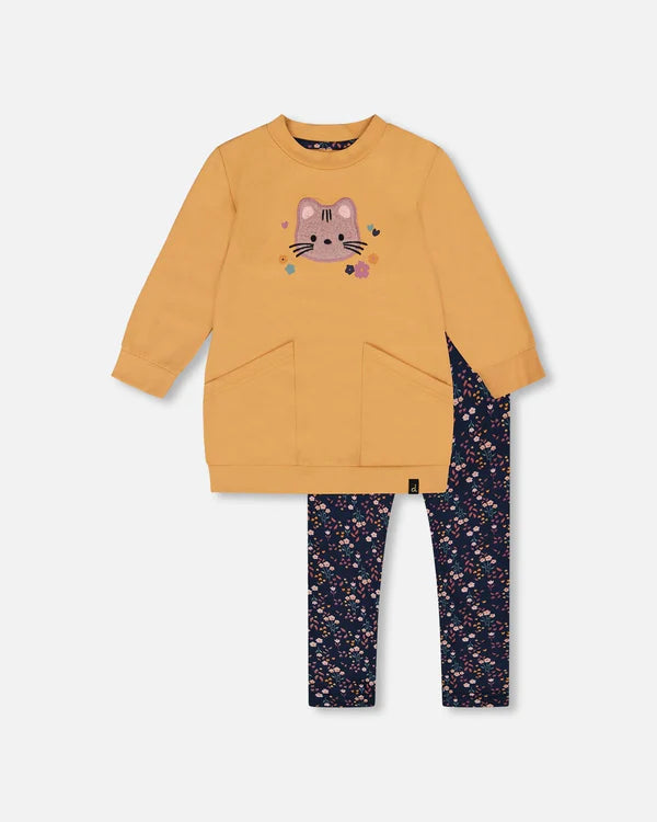 Deux Par Deux Baby Girl Tunic & Legging Set   H20E11   Clay