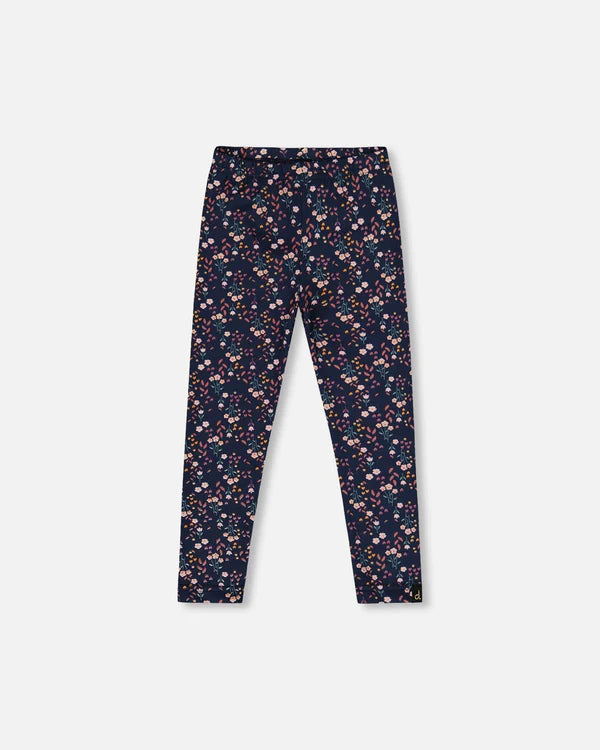 Deux Par Deux Baby Girl Legging   H20E60   Printed Navy Flower