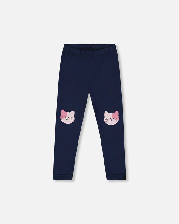 Deux Par Deux Girls Leggings   H20E60   Black Iris