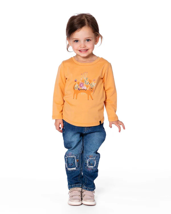 Deux Par Deux Girls Long Sleeve Tee   H20E70   Clay **