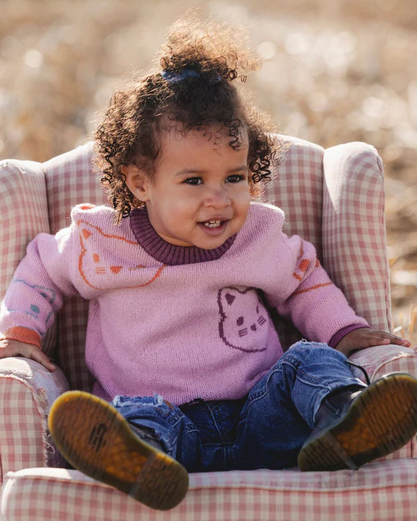Deux Par Deux Baby Girl Knit Jacquard Sweater   H20ET72   Dawn Pink **