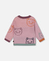 Deux Par Deux Baby Girl Knit Jacquard Sweater   H20ET72   Dawn Pink