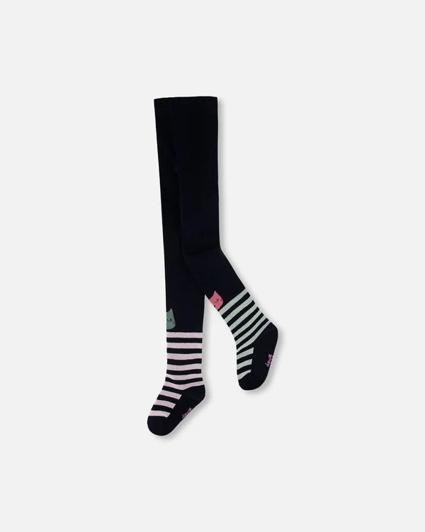 Deux Par Deux Baby Girl Knit Tights   H20ET   Black Iris