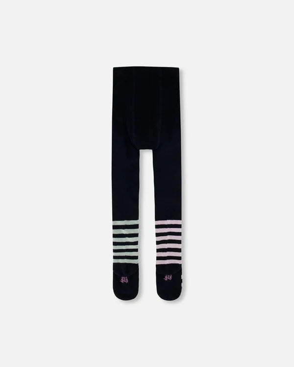 Deux Par Deux Baby Girl Knit Tights   H20ET   Black Iris