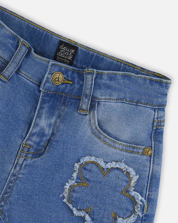 Deux Par Deux Girls Wide Leg Jeans   H20G20-125   Light Blue Denim