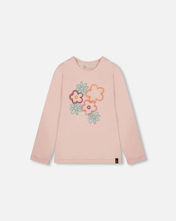 Deux Par Deux Girls Long Sleeve Tee   H20G70   Lotus