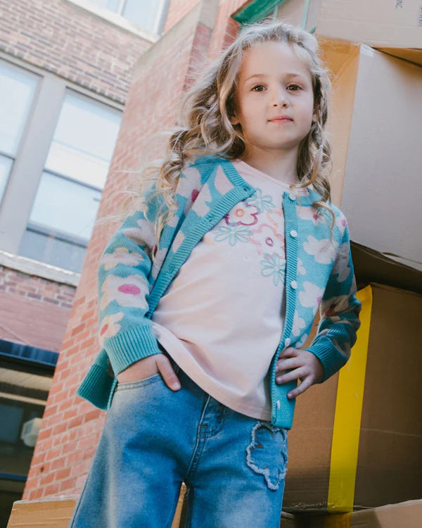 Deux Par Deux Girls Long Sleeve Tee   H20G70   Lotus **
