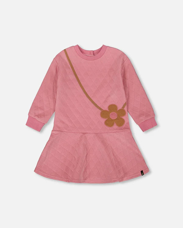 Deux Par Deux Girls Quilted Dress   H20G85   Orchid Smoke