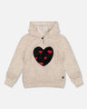 Deux Par Deux Girls French Terry Hoodie   H20H31    Oatmeal With Lurex
