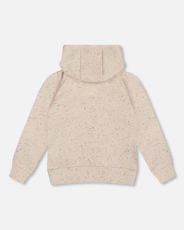 Deux Par Deux Girls French Terry Hoodie   H20H31    Oatmeal With Lurex **