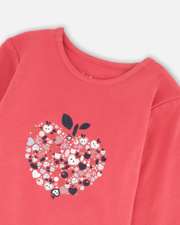 Deux Par Deux Girls Long Sleeve Tee   H20I70   Cardinal **