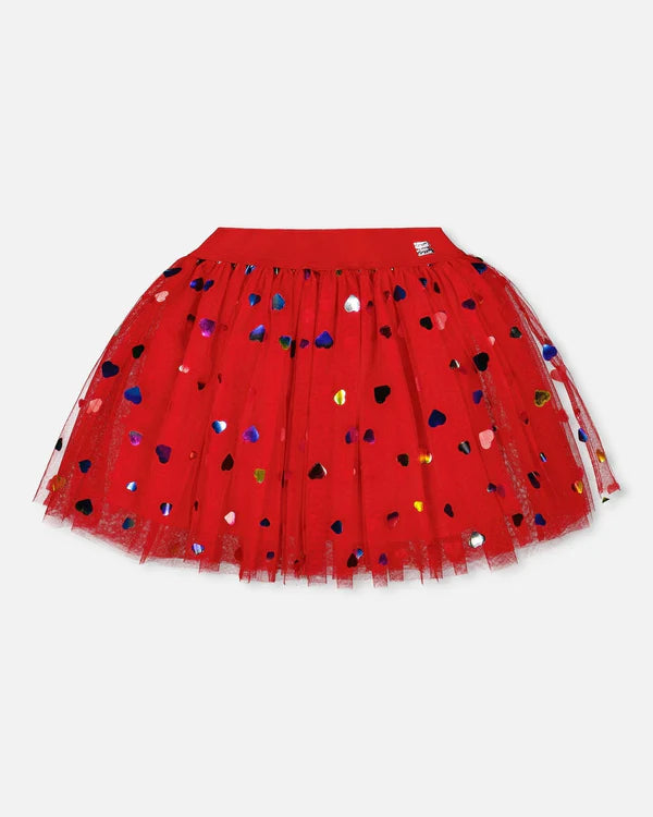 Deux Par Deux Girls Tulle Skirt    H20I82   Cardinal