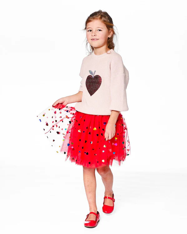 Deux Par Deux Girls Tulle Skirt    H20I82   Cardinal