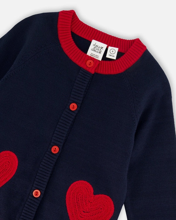 Deux Par Deux Girls Cardigan   H20IT30   Mood Indigo **