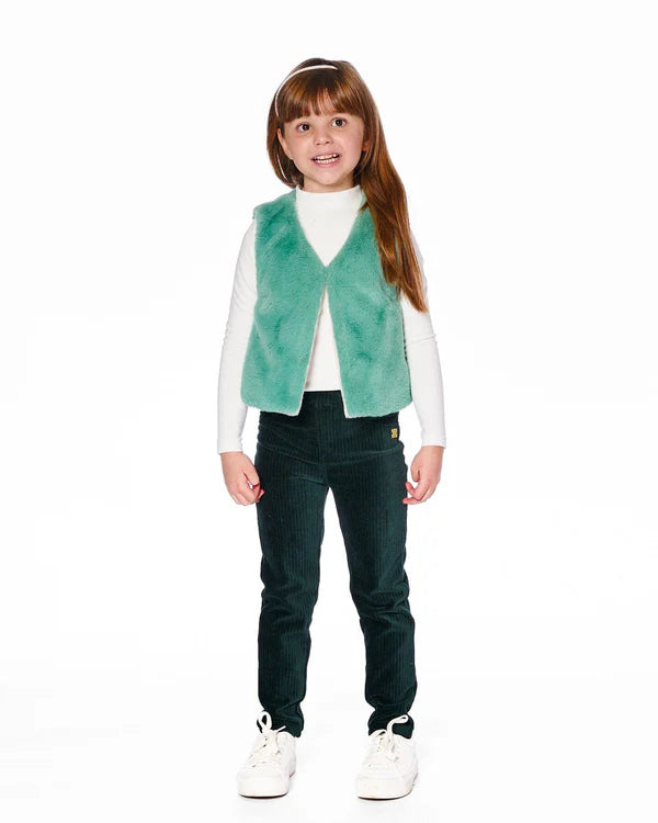 Deux Par Deux Girls Stretch Velour Rib Treggings   H20J20   Jasper **