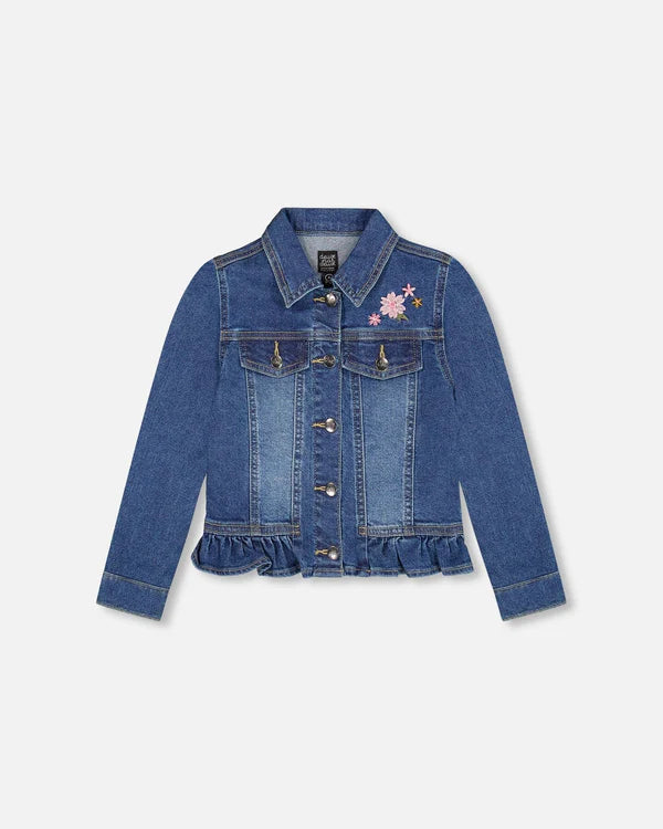 Deux Par Deux Girls Denim Jacket   H20J50   Navy Denim