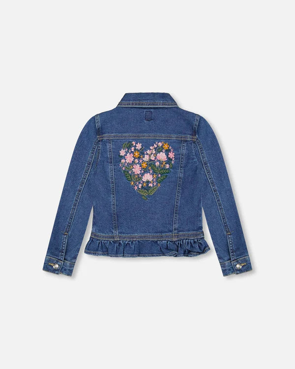 Deux Par Deux Girls Denim Jacket   H20J50   Navy Denim
