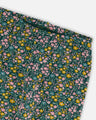 Deux Par Deux Girls Leggings    H20J60    Printed Flowers on Dark Green