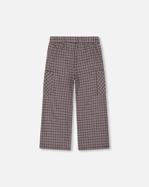 Deux Par Deux Girls Flare Pants   H20K20    Houndstooth Jacquard **