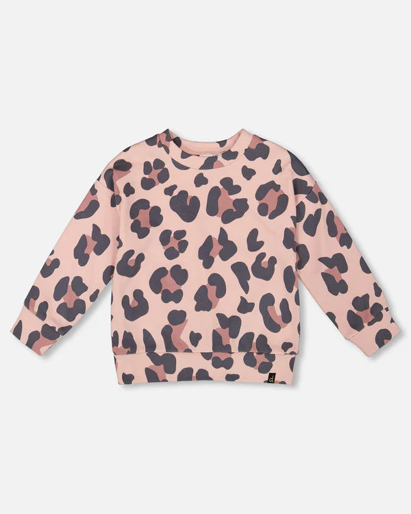 Deux Par Deux Girls Sweatshirt   H20K30   Printed Leopard