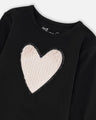 Deux Par Deux Girls Long Sleeve Tee   H20K70   Anthracite