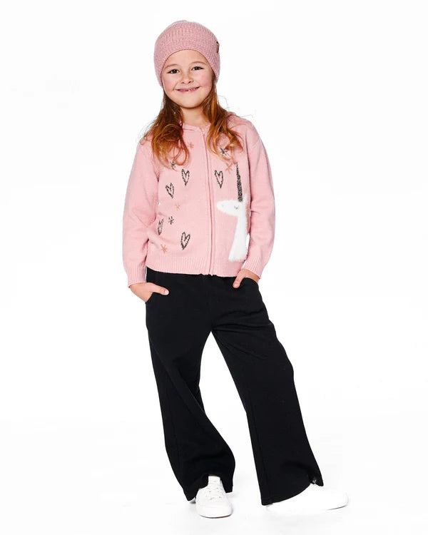 Deux Par Deux Girls Hooded Cardigan    H20KT31   Rose Tan **
