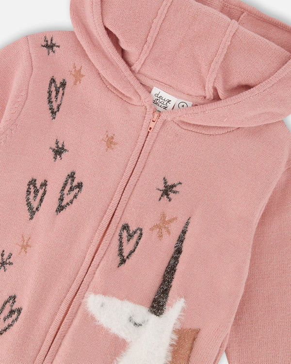 Deux Par Deux Girls Hooded Cardigan    H20KT31   Rose Tan **