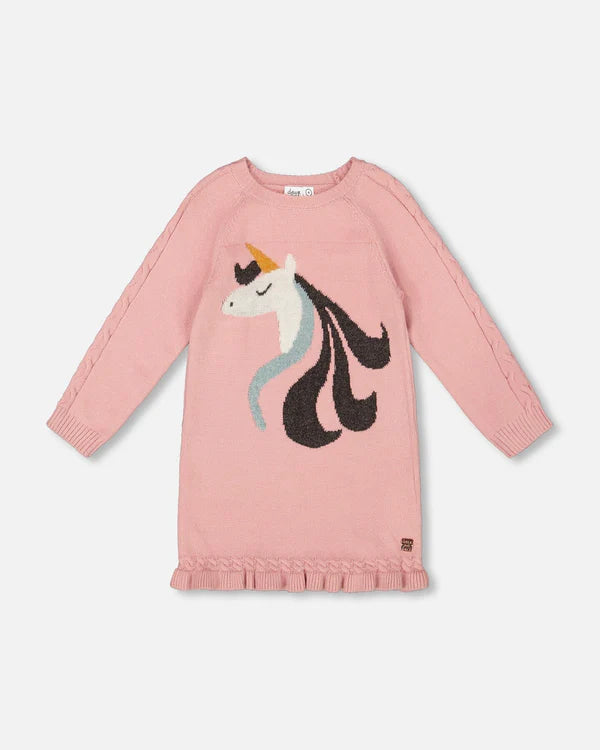 Deux Par Deux Girls Knit Dress   H20KT85-650   Rose Tan **