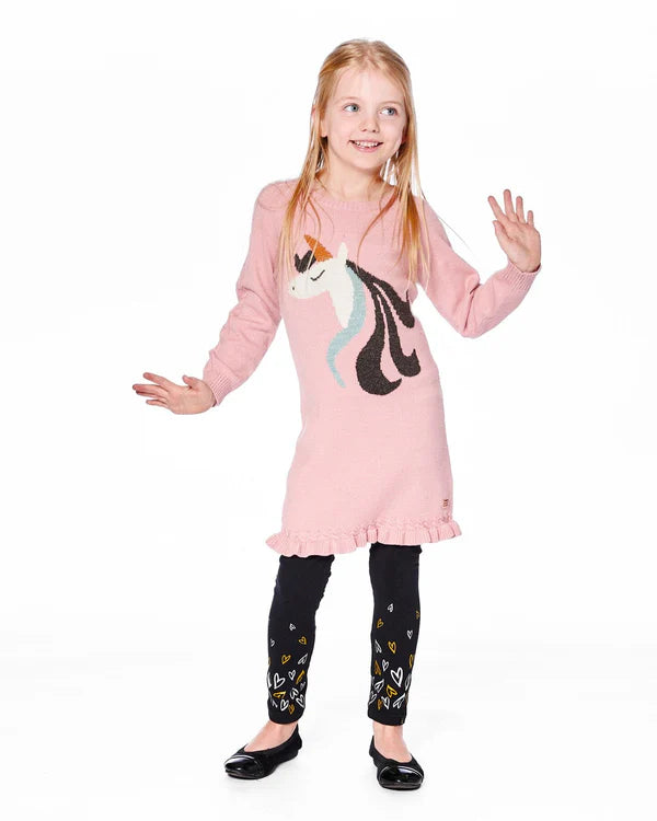Deux Par Deux Girls Knit Dress   H20KT85-650   Rose Tan **