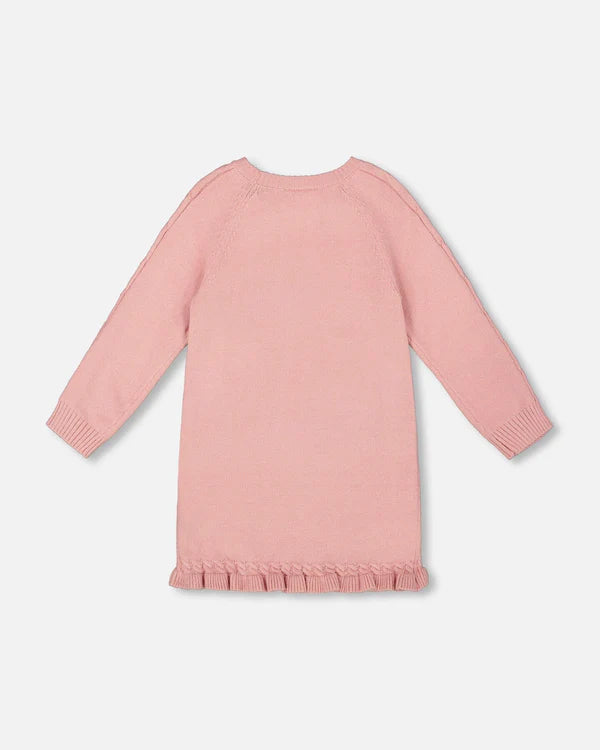 Deux Par Deux Girls Knit Dress   H20KT85-650   Rose Tan **