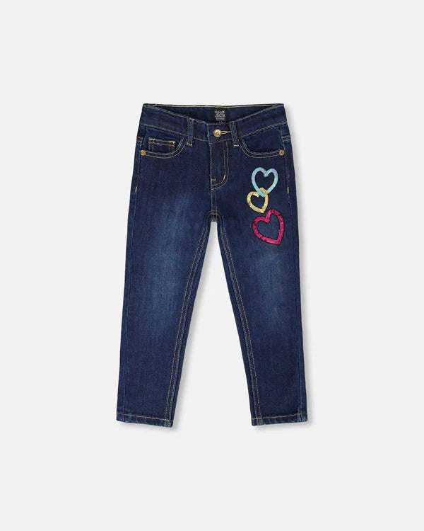 Deux Par Deux Girls Jeans   H20N20    Navy Denim