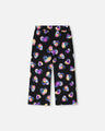 Deux Par Deux Girls Wide Leg Fleece Pants   H20N21   Multicolor Hearts