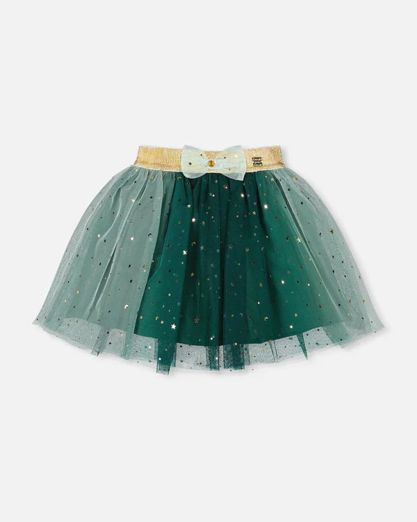 Deux Par Deux Girls Tulle Skirt With Bow    H20OG81-393   June Bug **