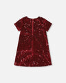 Deux Par Deux Girls Velvet Dress   H20OG85   Rumba Red