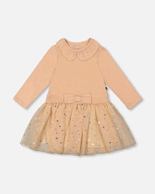 Deux Par Deux Girls Dress   H20OG87   Sesame