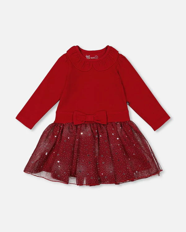 Deux Par Deux Baby Girl Dress   H20O86   Jester Red