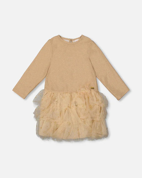Deux Par Deux Girls Dress   H20OG87   Sesame **