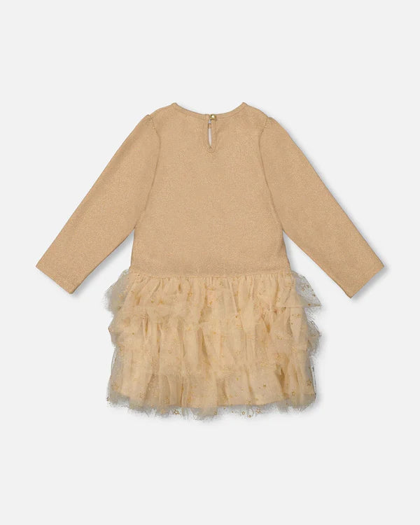 Deux Par Deux Girls Dress   H20OG87   Sesame **