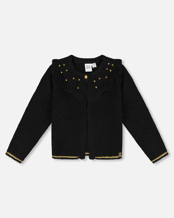 Deux Par Deux Girls Cardigan   H20OGT31   Anthracite