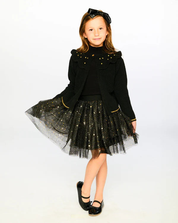 Deux Par Deux Girls Cardigan   H20OGT31   Anthracite